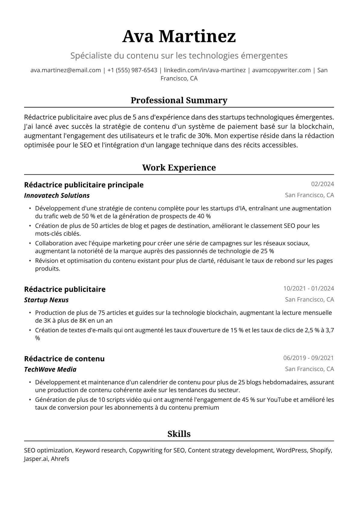 Rédactrice publicitaire