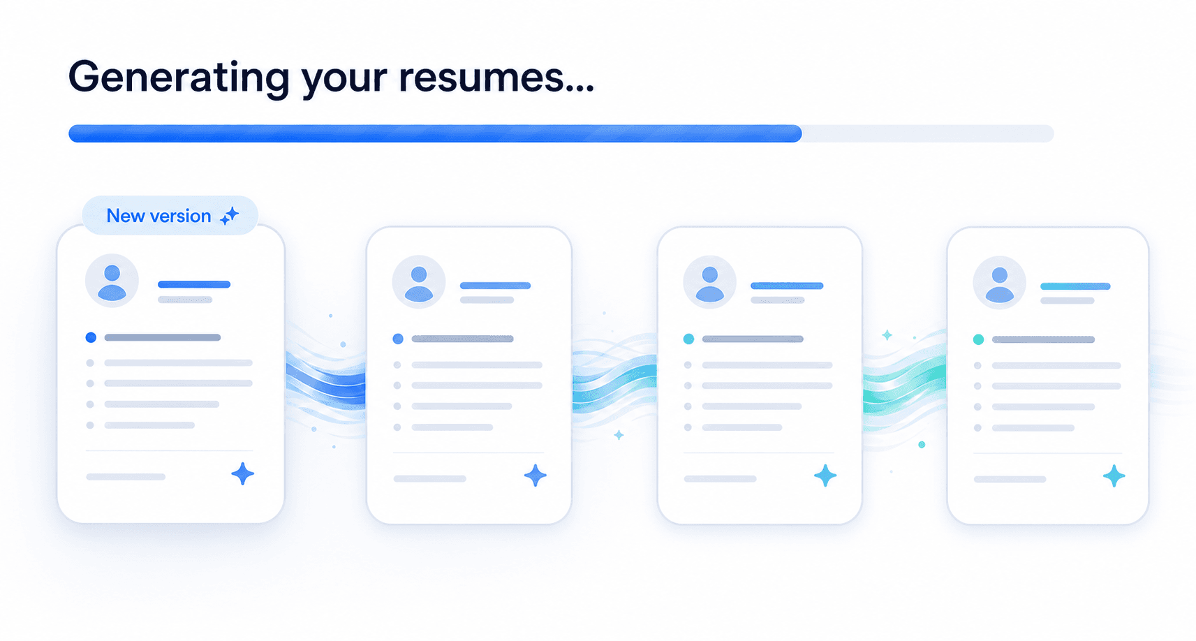 Minimal illustration of resumes generating quickly inside Minova.