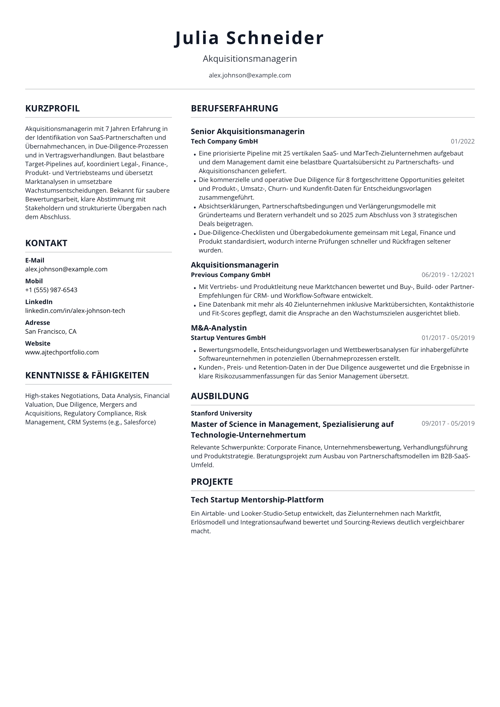 Akquisitionsmanagerin