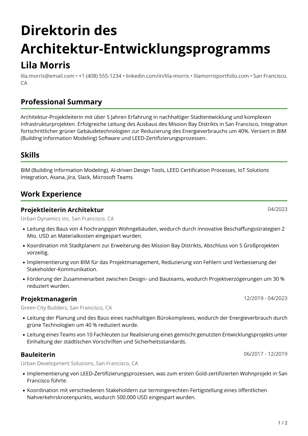 Projektleiterin Architektur