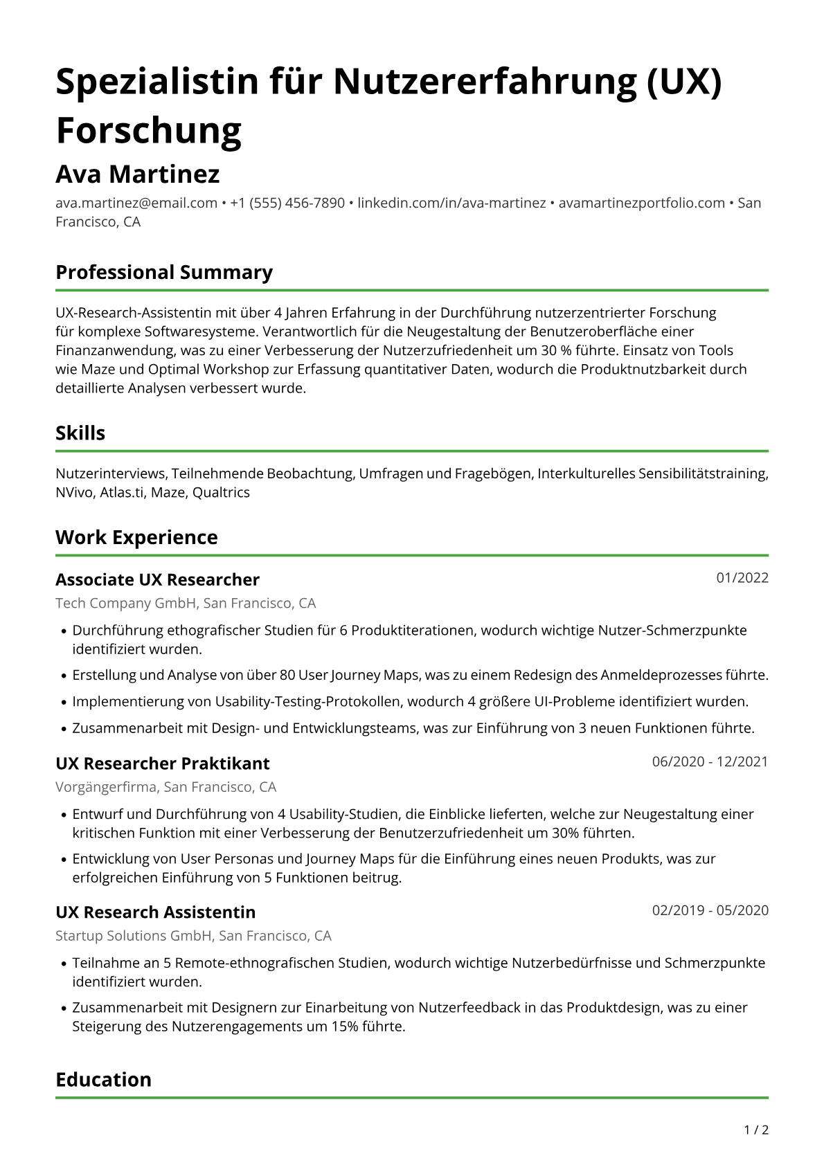 Junior UX-Researcherin
