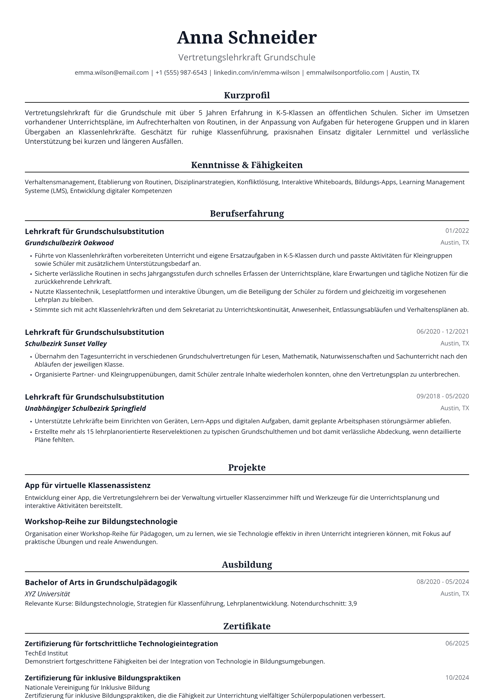 Vertretungslehrkraft Grundschule