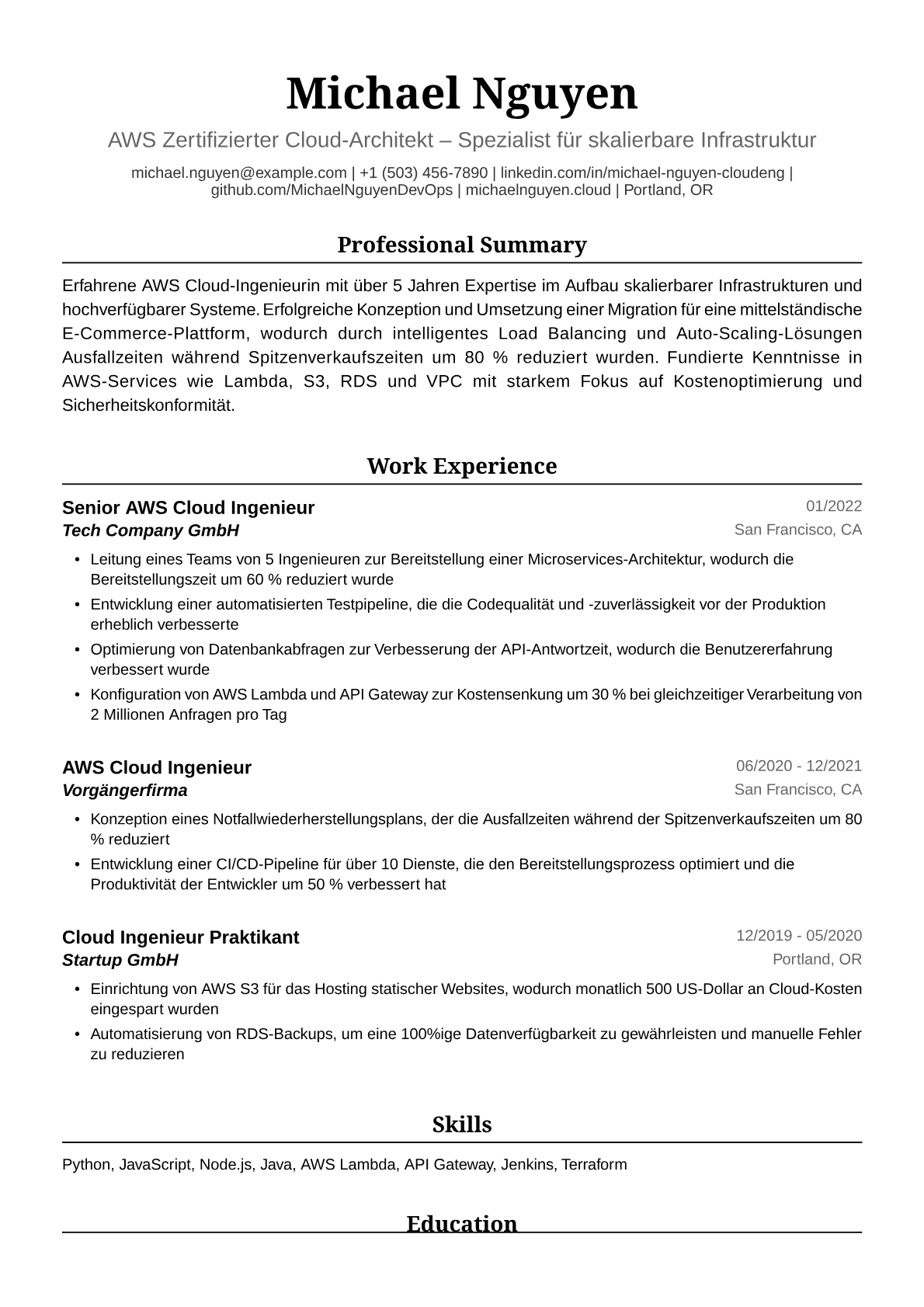 AWS Cloud-Ingenieur