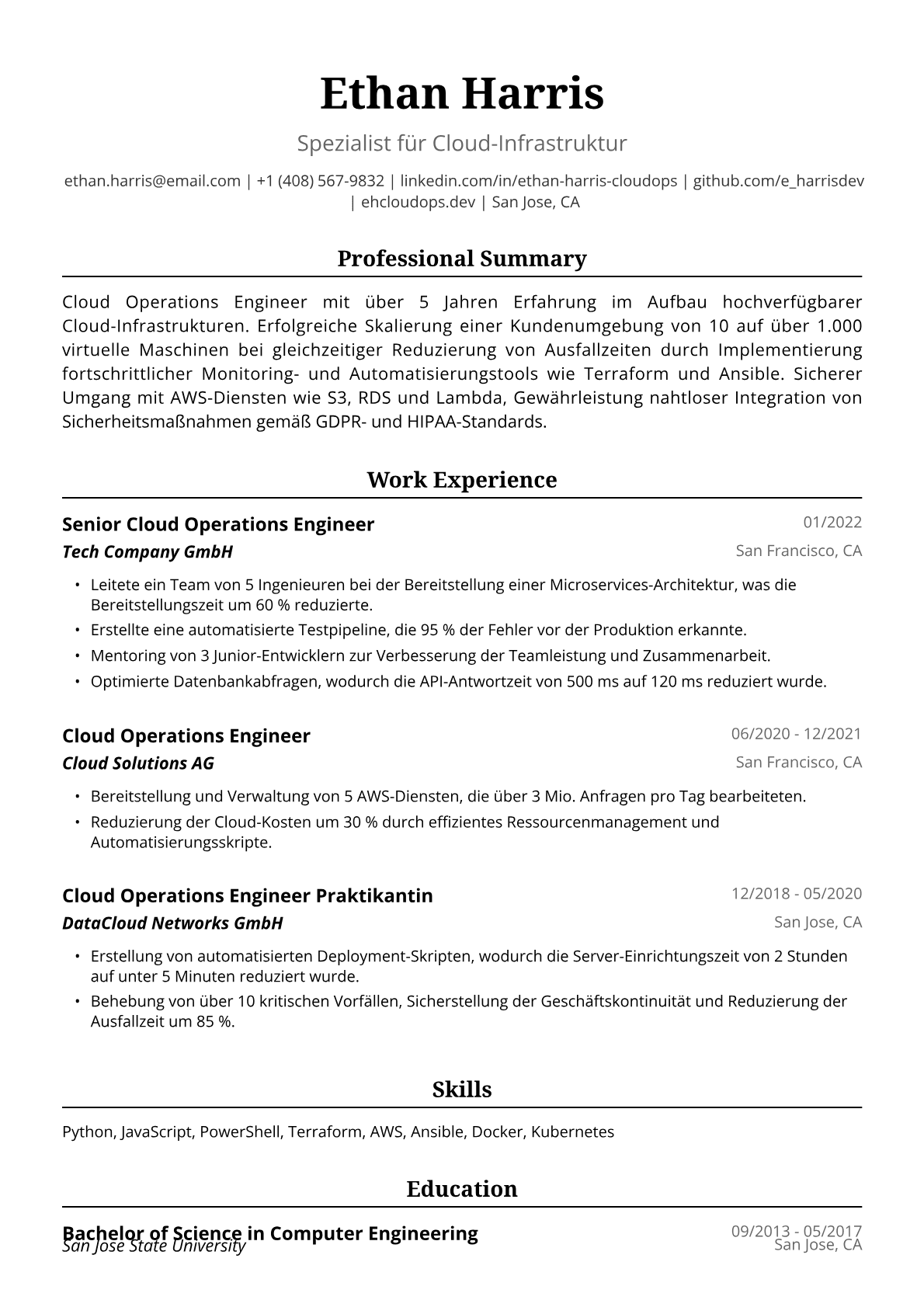 Cloud-Betriebsingenieurin