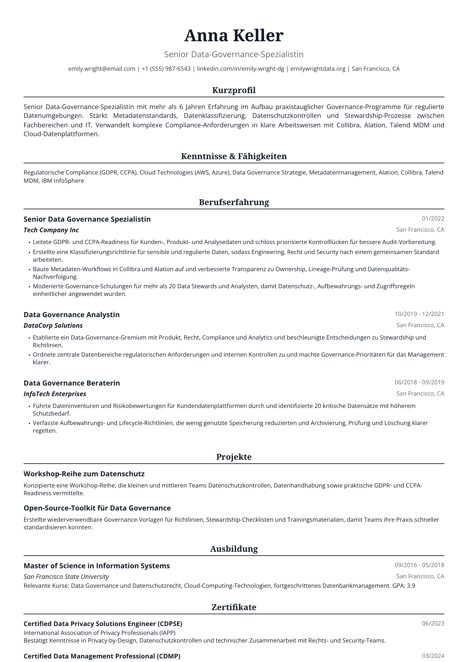 Data-Governance-Spezialistin