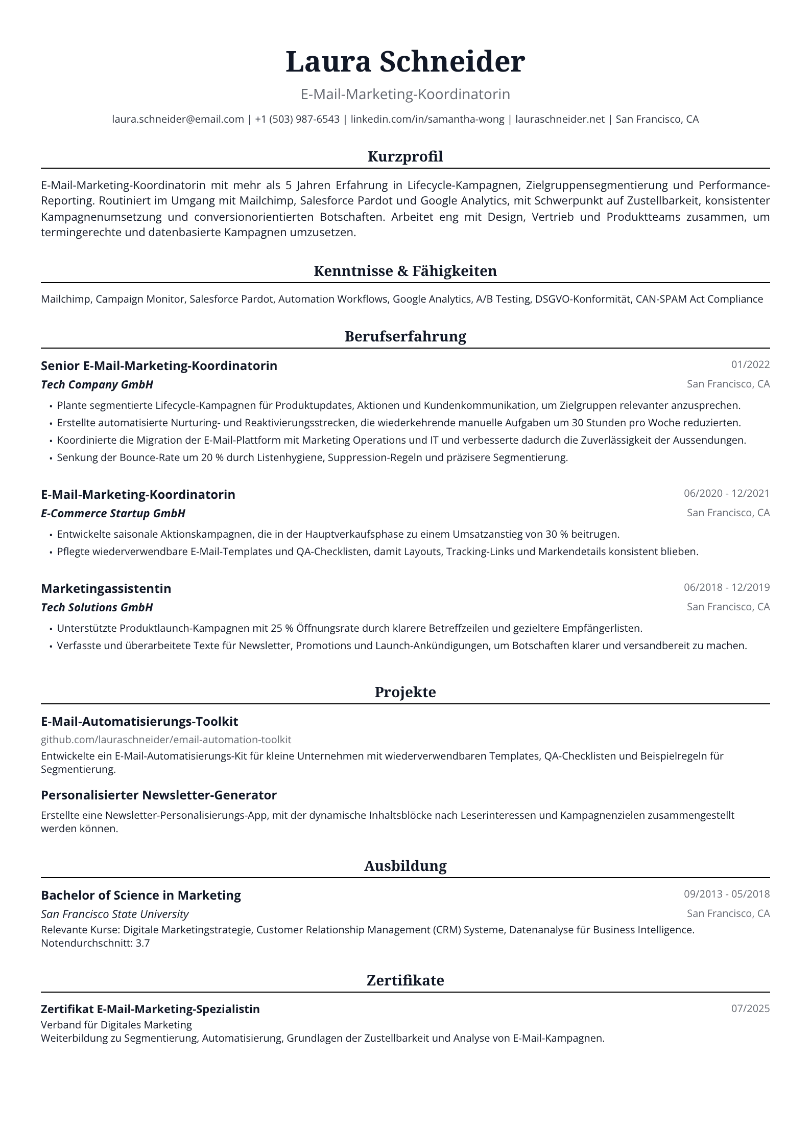 E-Mail-Marketing-Koordinatorin