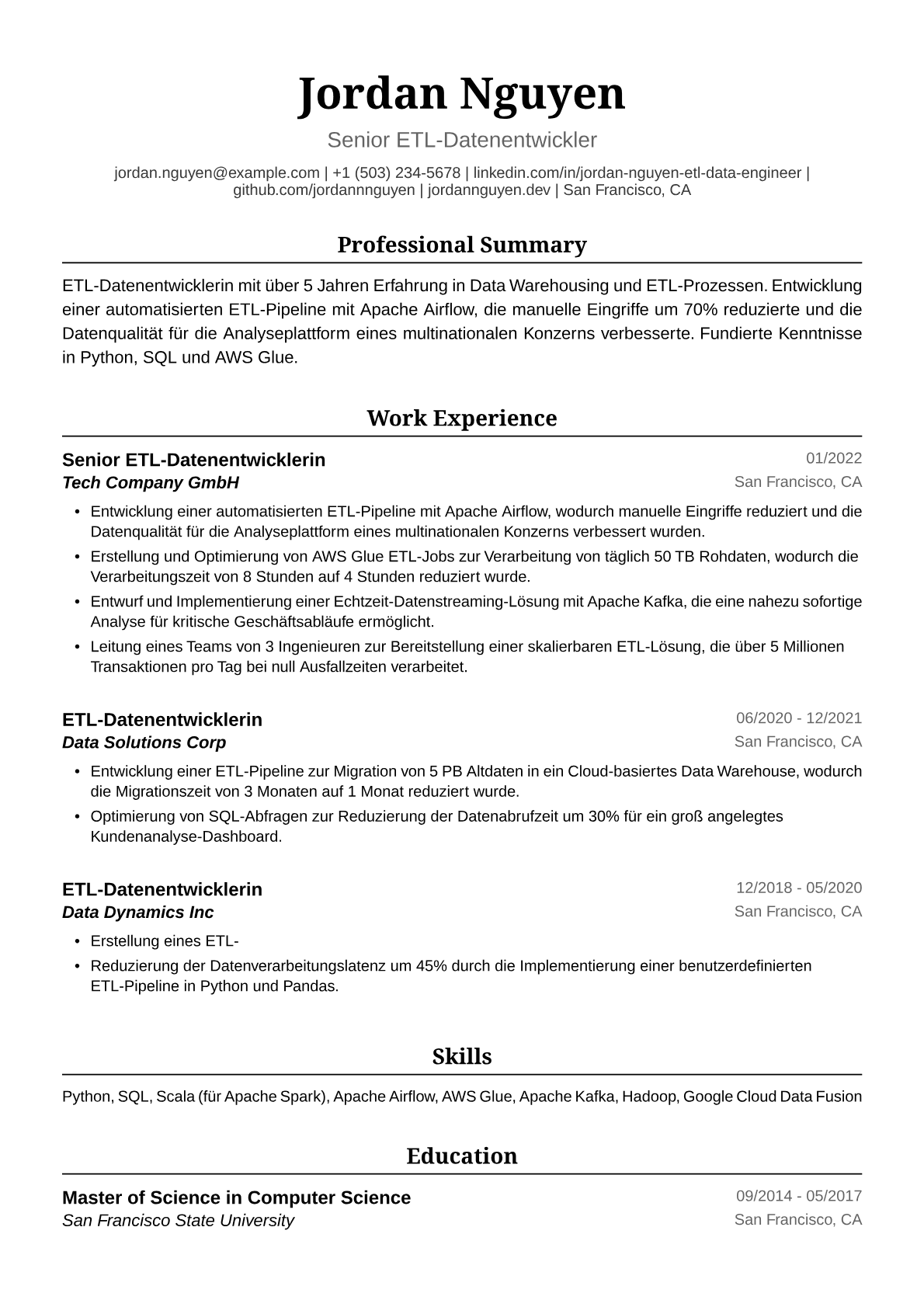ETL-Entwicklerin