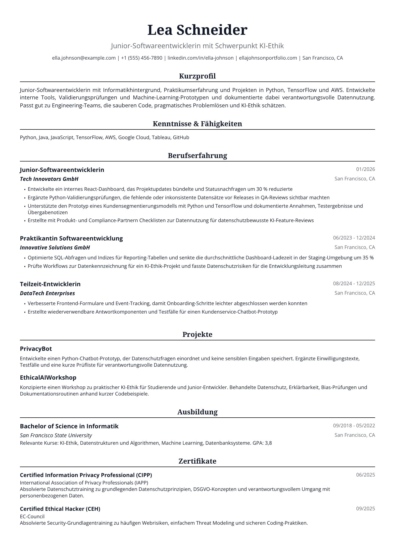 Junior-Softwareentwicklerin