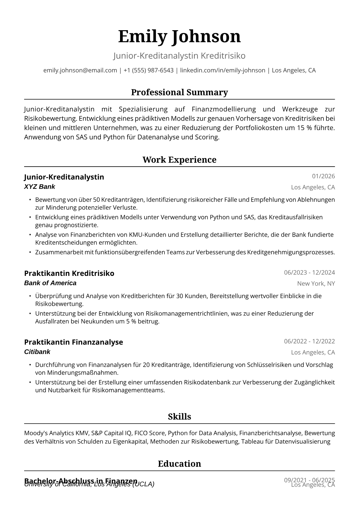 Junior-Kreditanalystin