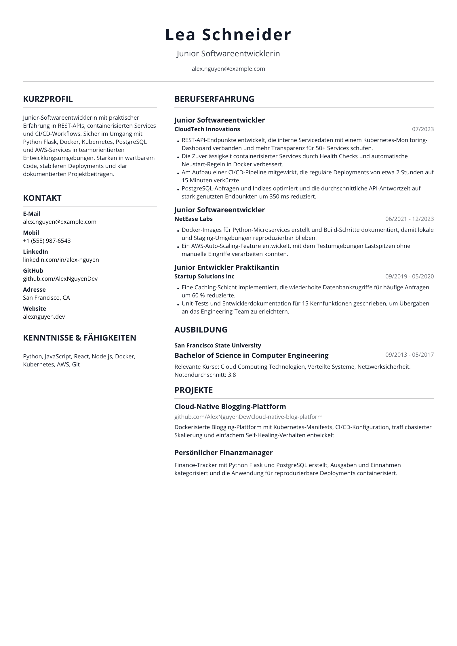 Junior Softwareentwicklerin