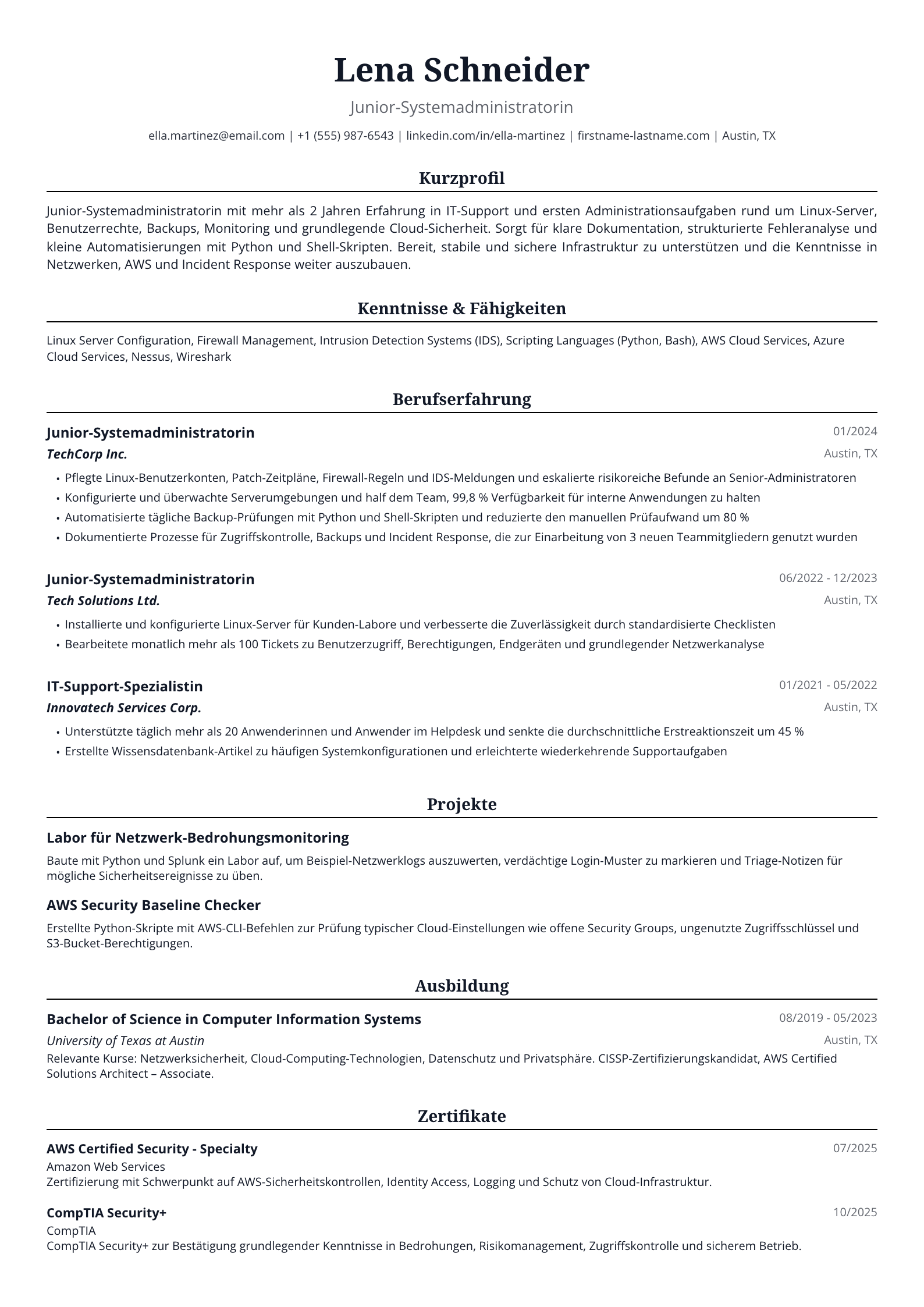 Junior-Systemadministratorin