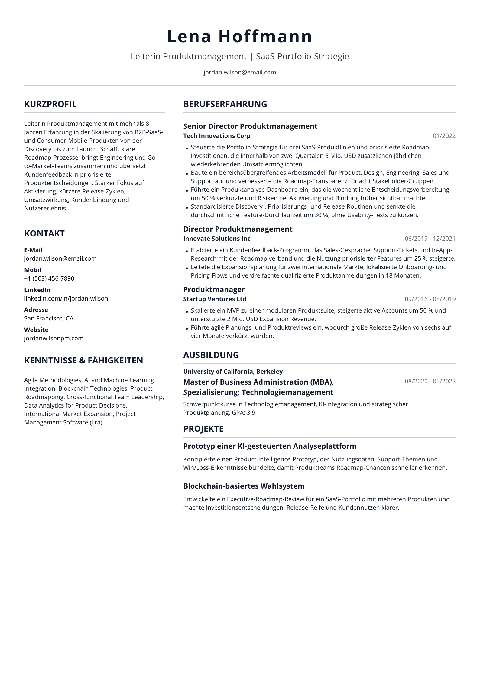 Leiterin Produktmanagement