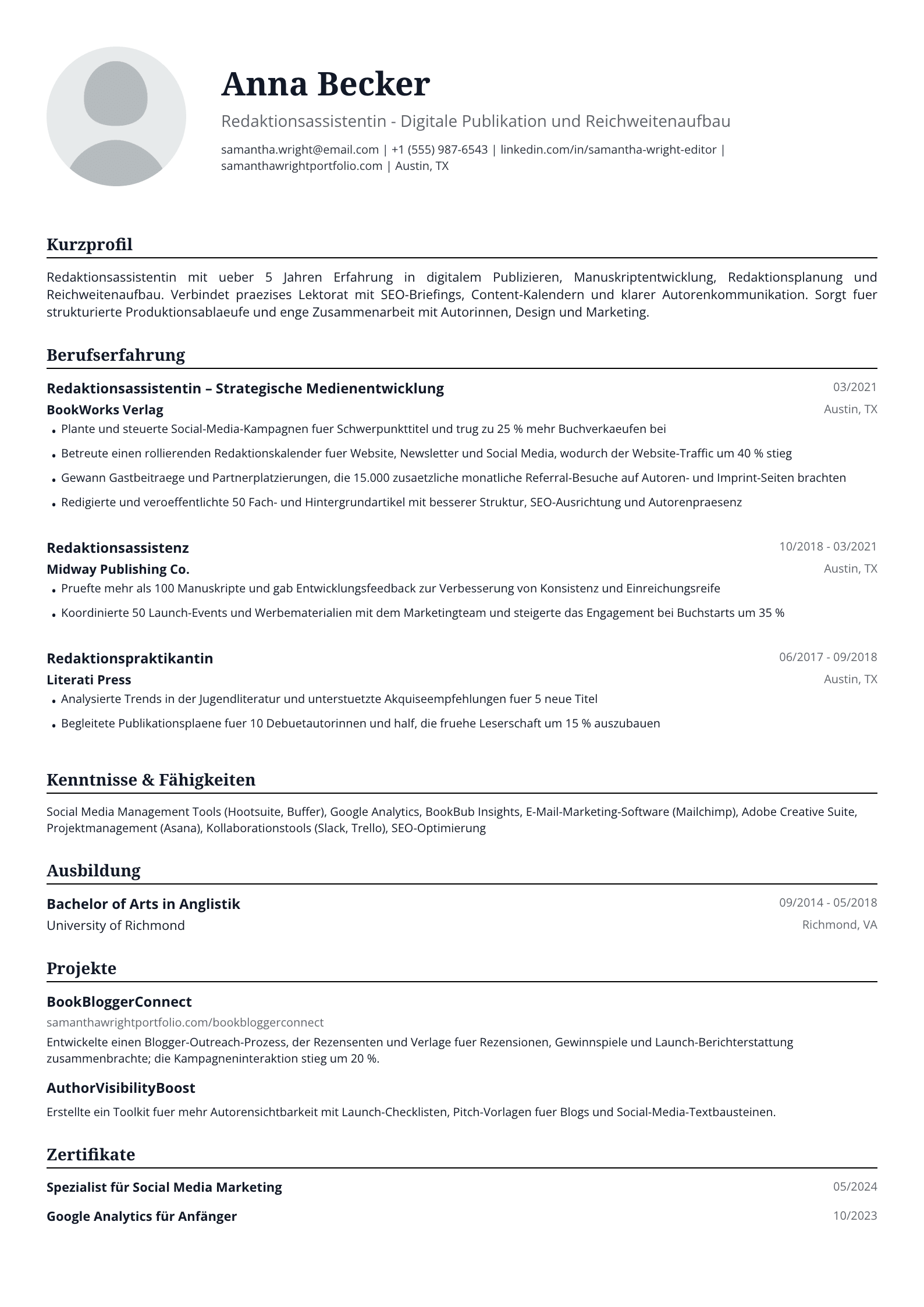 Redaktionsassistentin