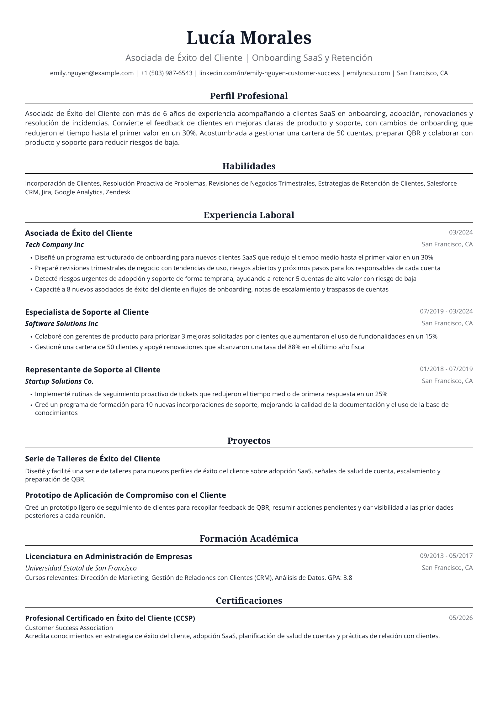 Asociada de Éxito del Cliente