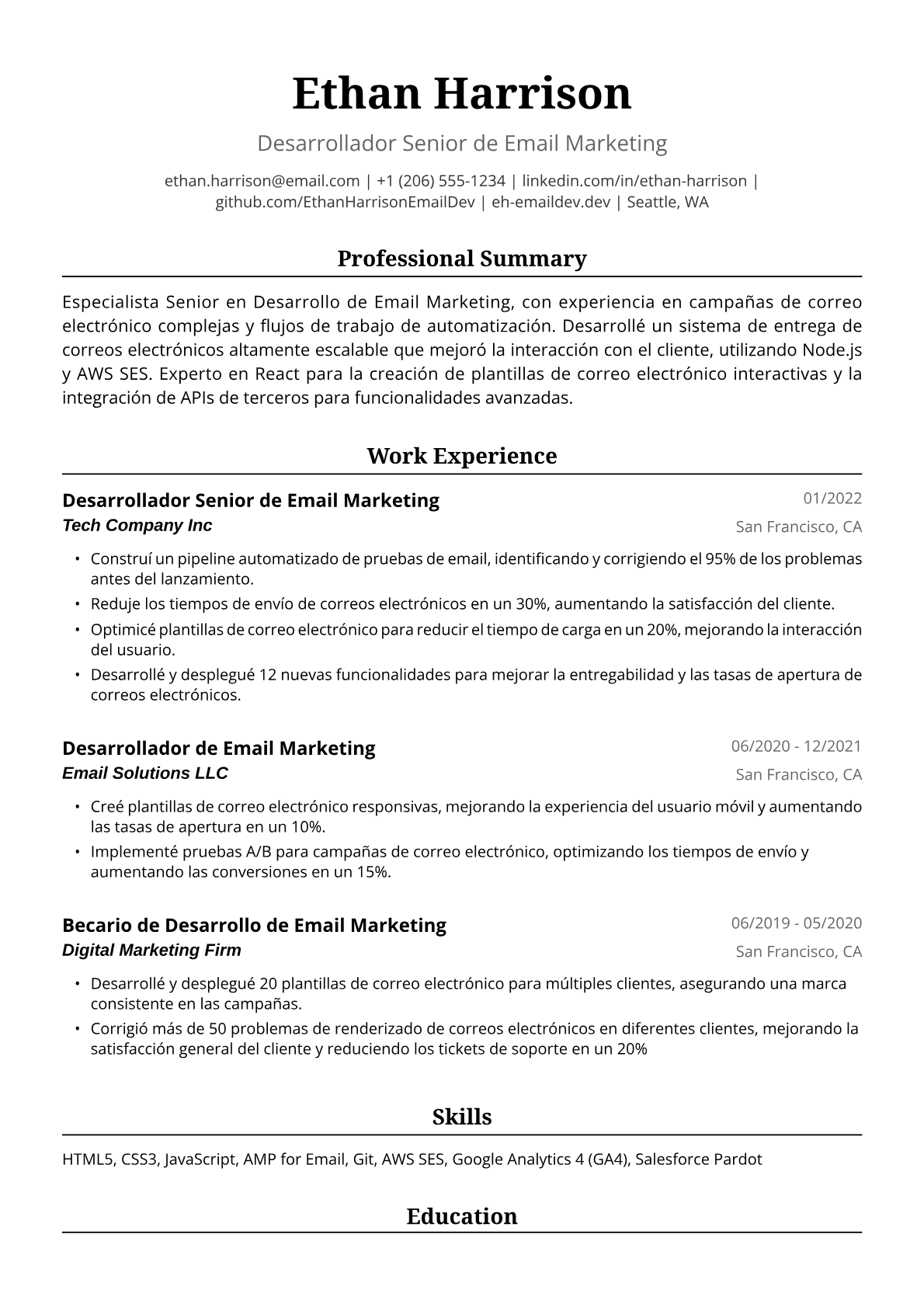 Desarrollador de Email