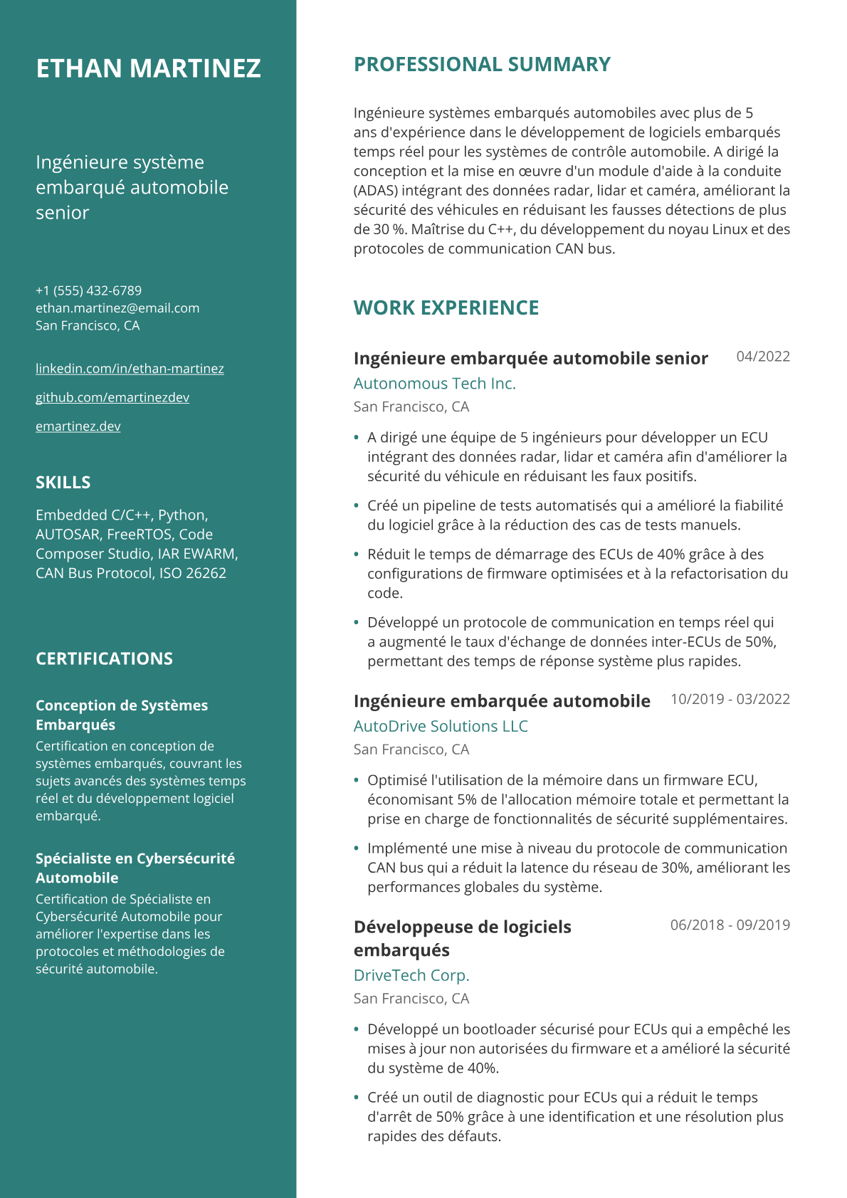 Ingenieur embarque automobile