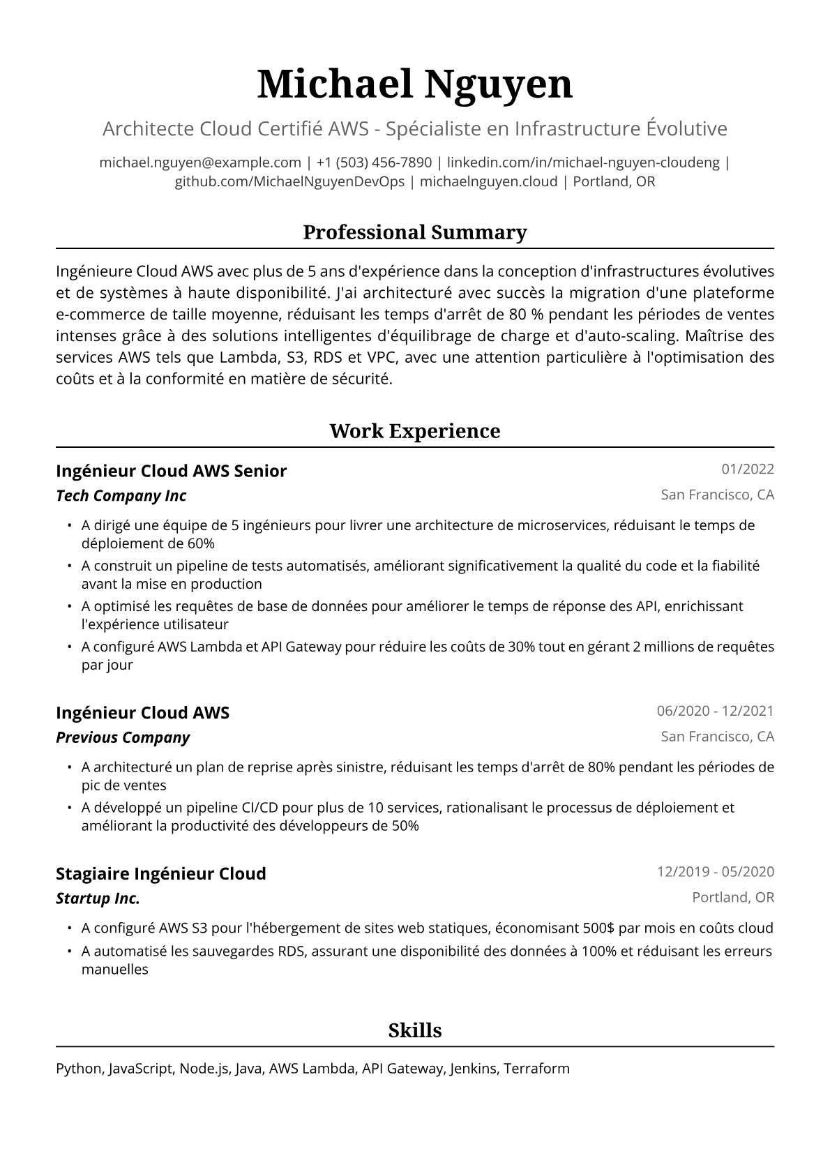 Ingénieure Cloud AWS