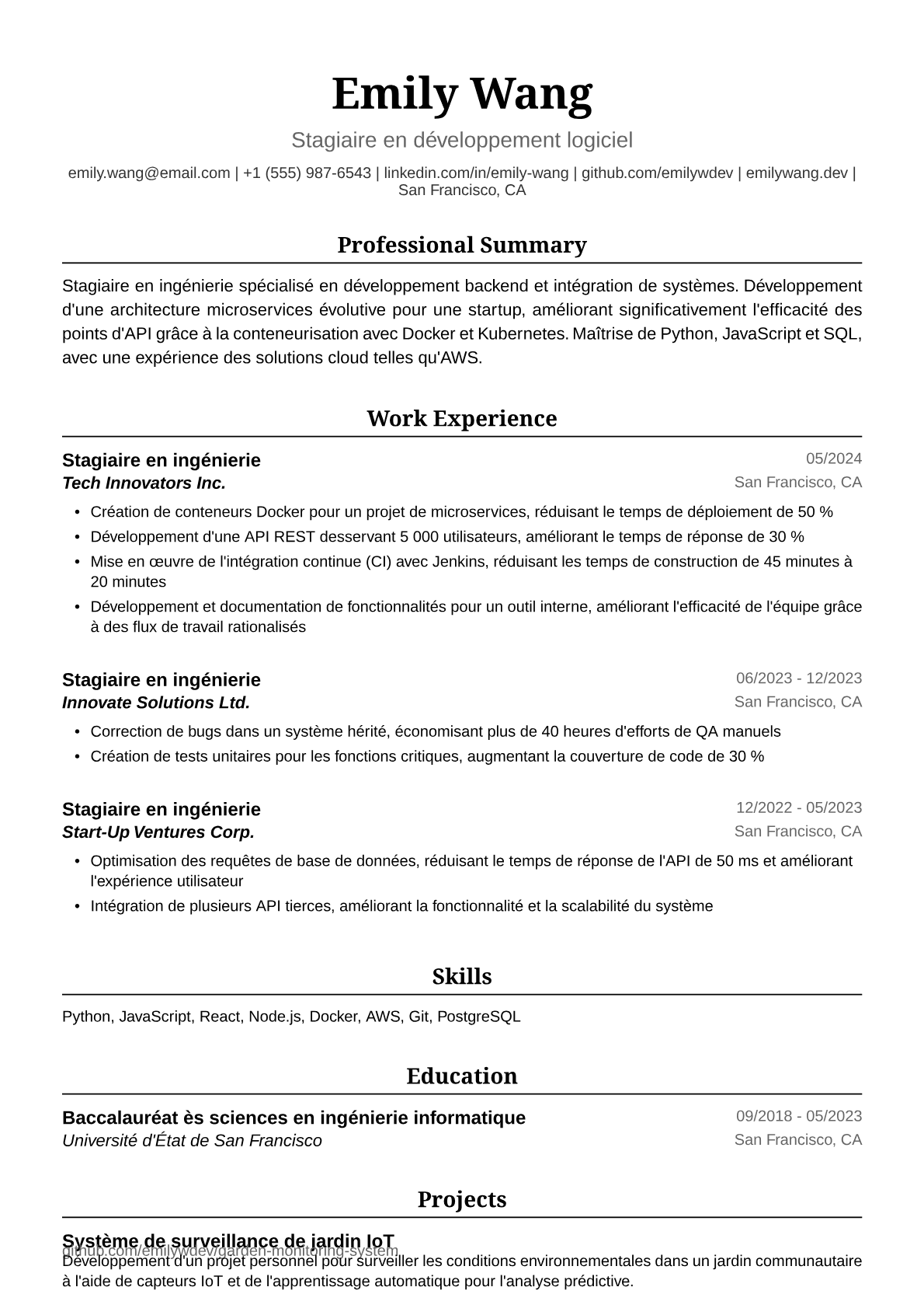 Stagiaire en ingénierie