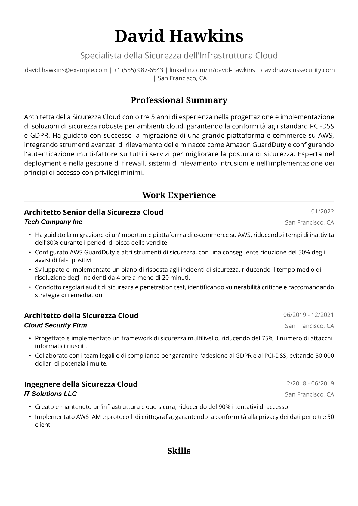 Architetta della Sicurezza Cloud