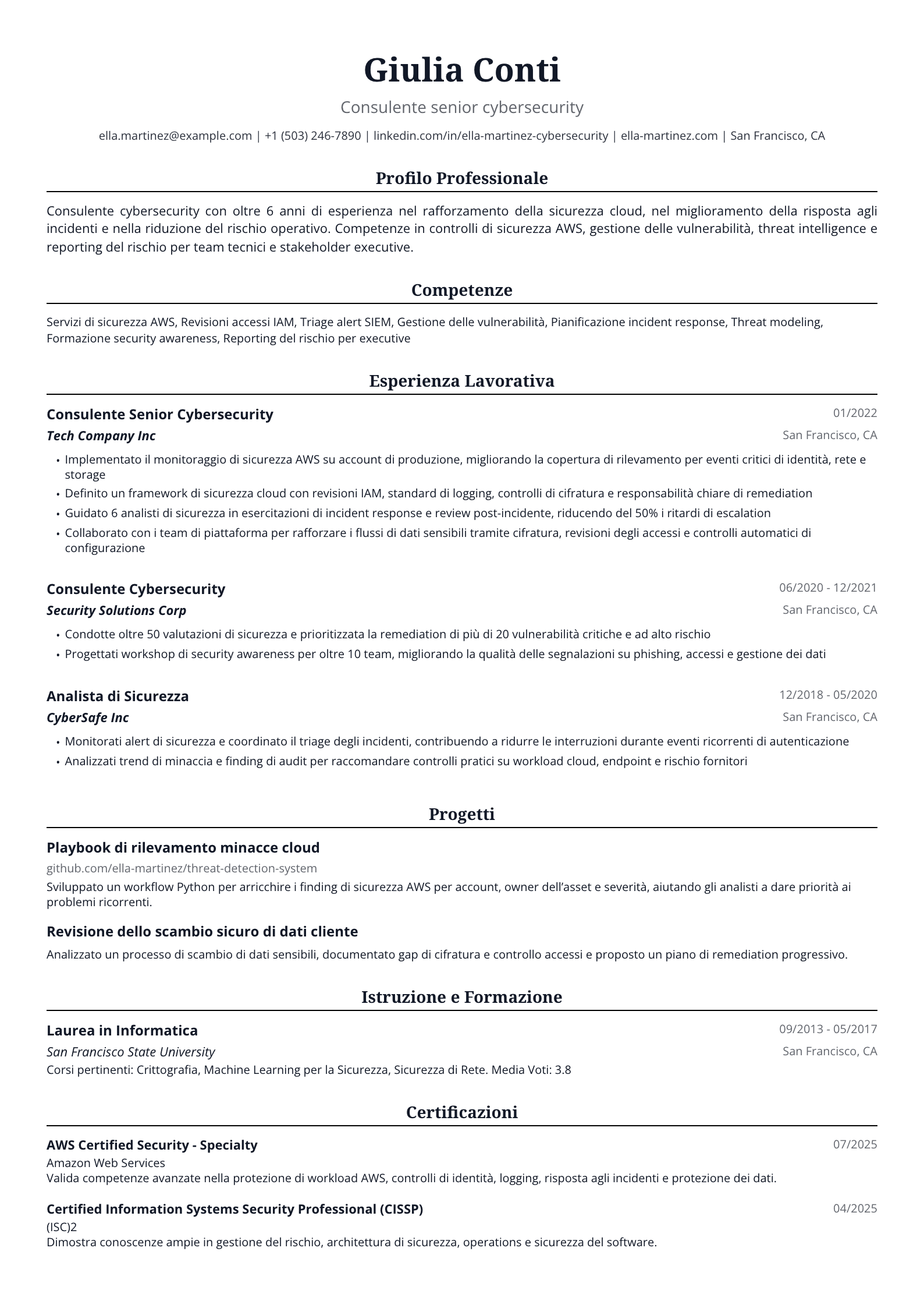 Consulente cybersecurity
