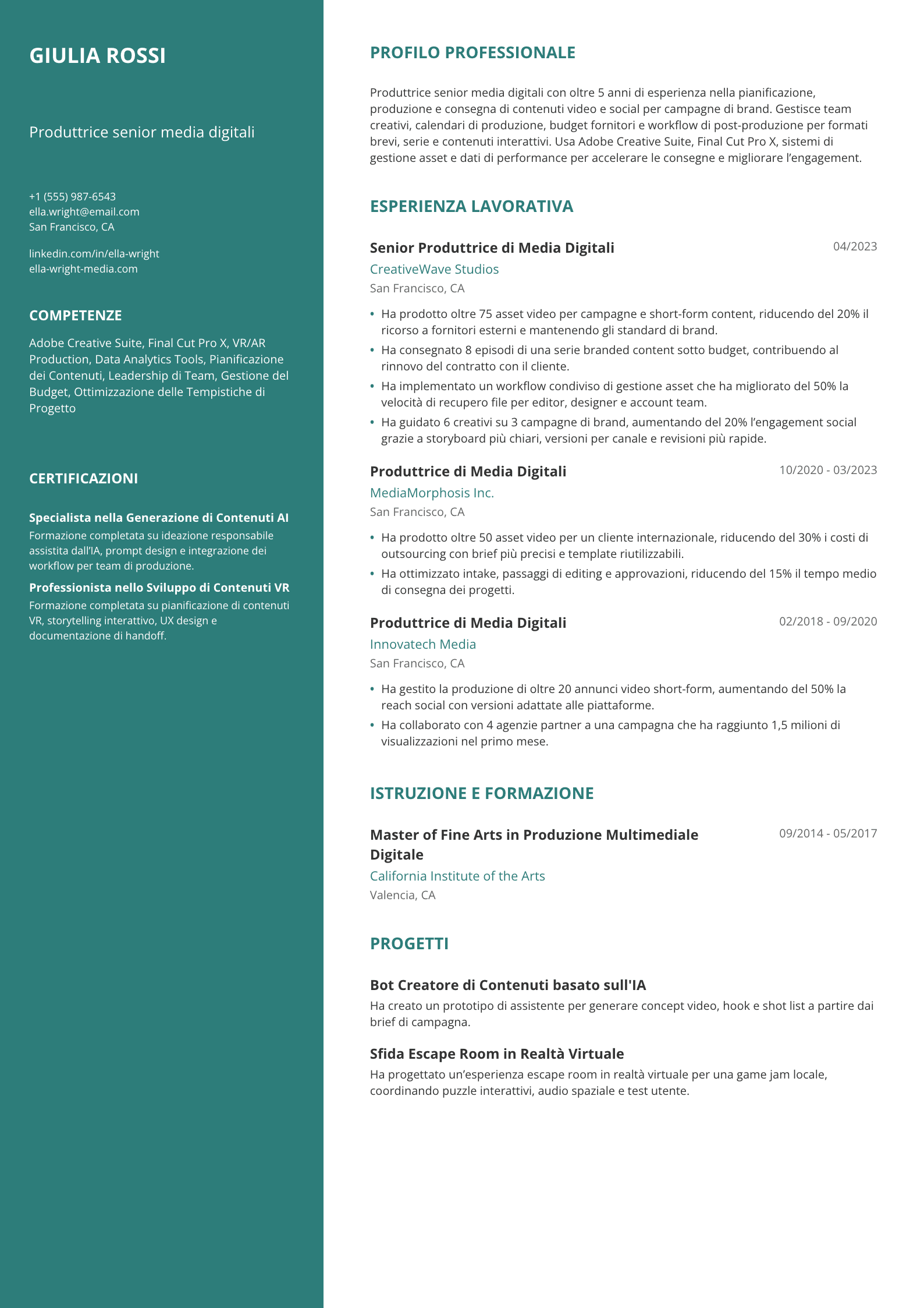 Produttrice Media Digitali