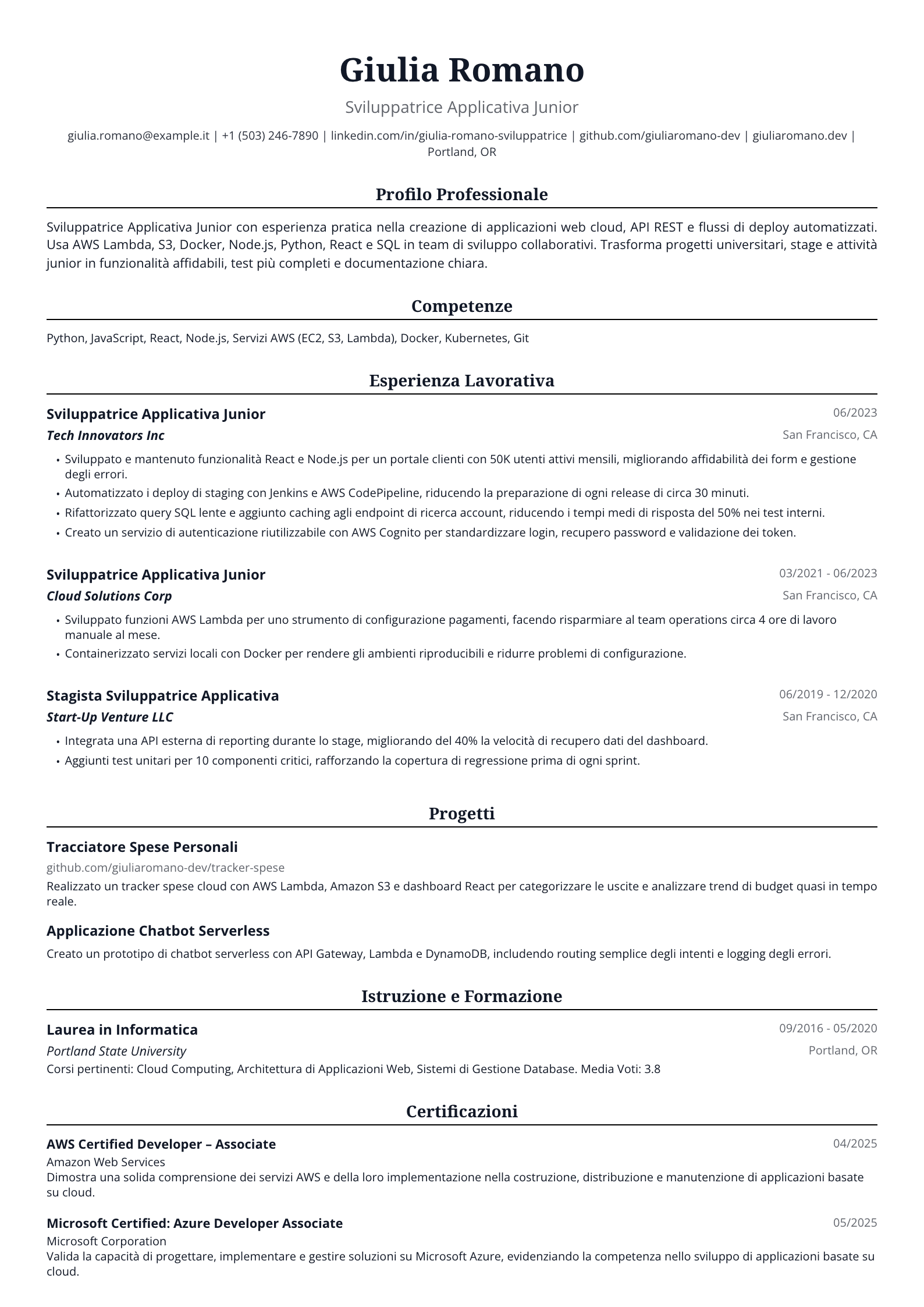 Sviluppatrice Applicativa Junior