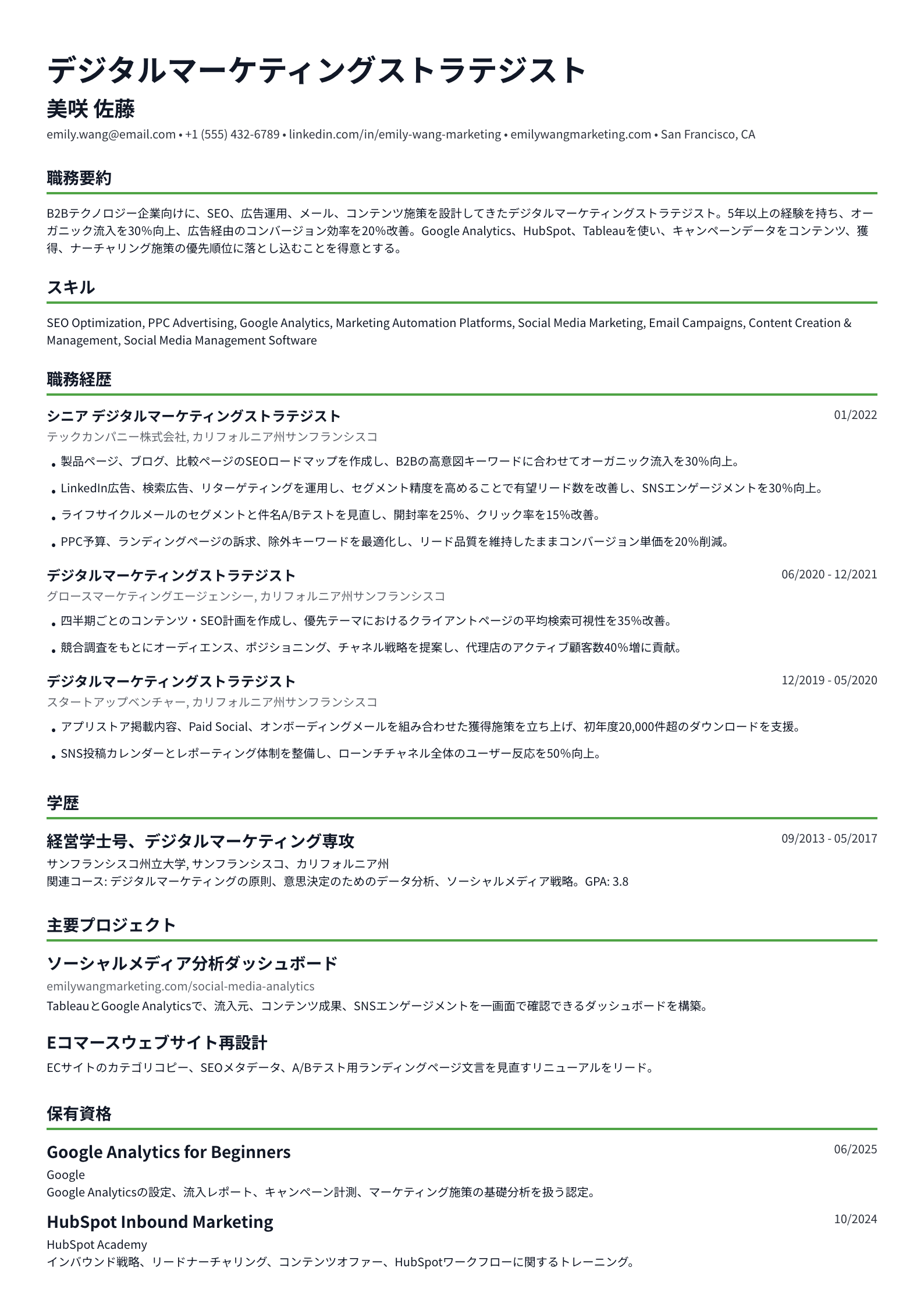 デジタルマーケティングストラテジスト
