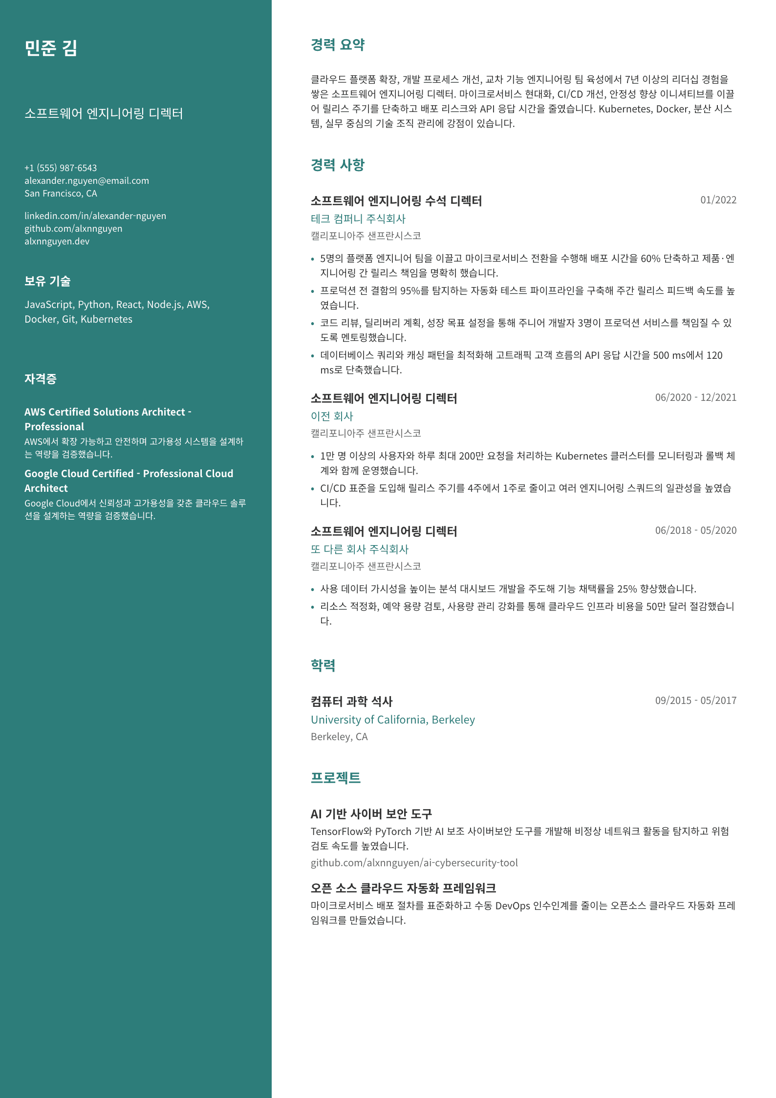 소프트웨어 엔지니어링 디렉터