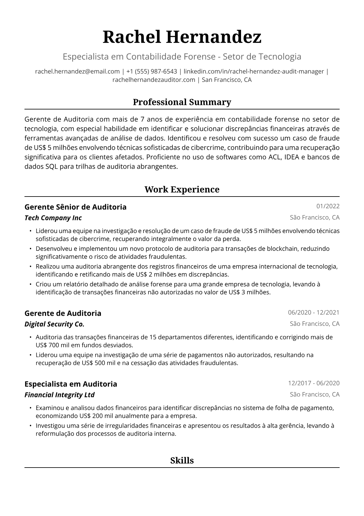 Gerente de Auditoria