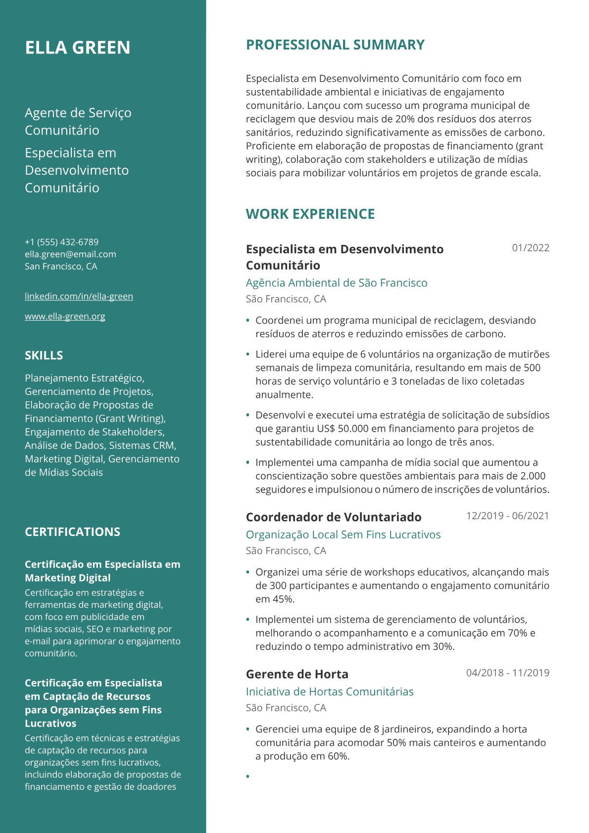 Especialista em Desenvolvimento Comunitário