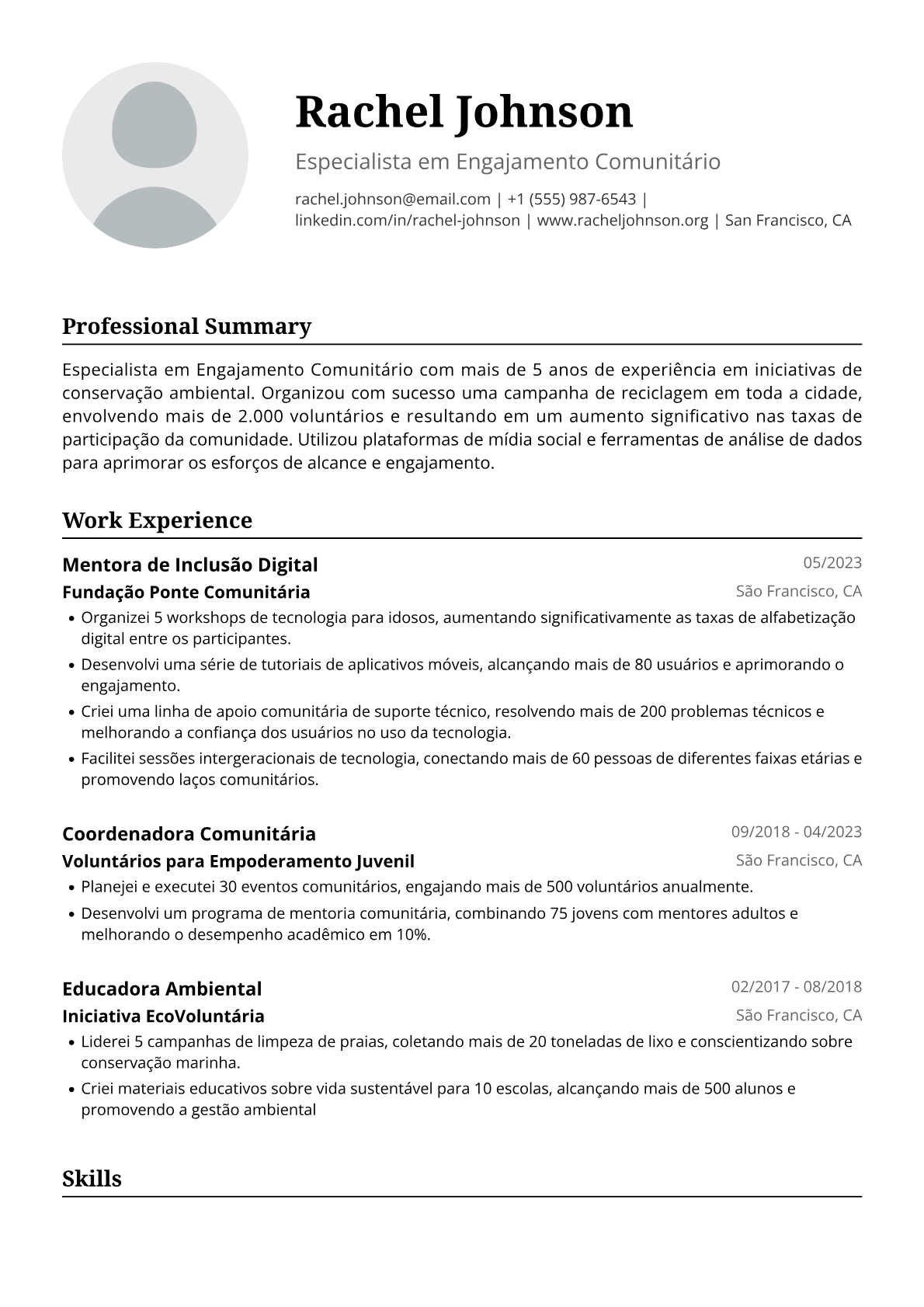 Voluntária comunitária