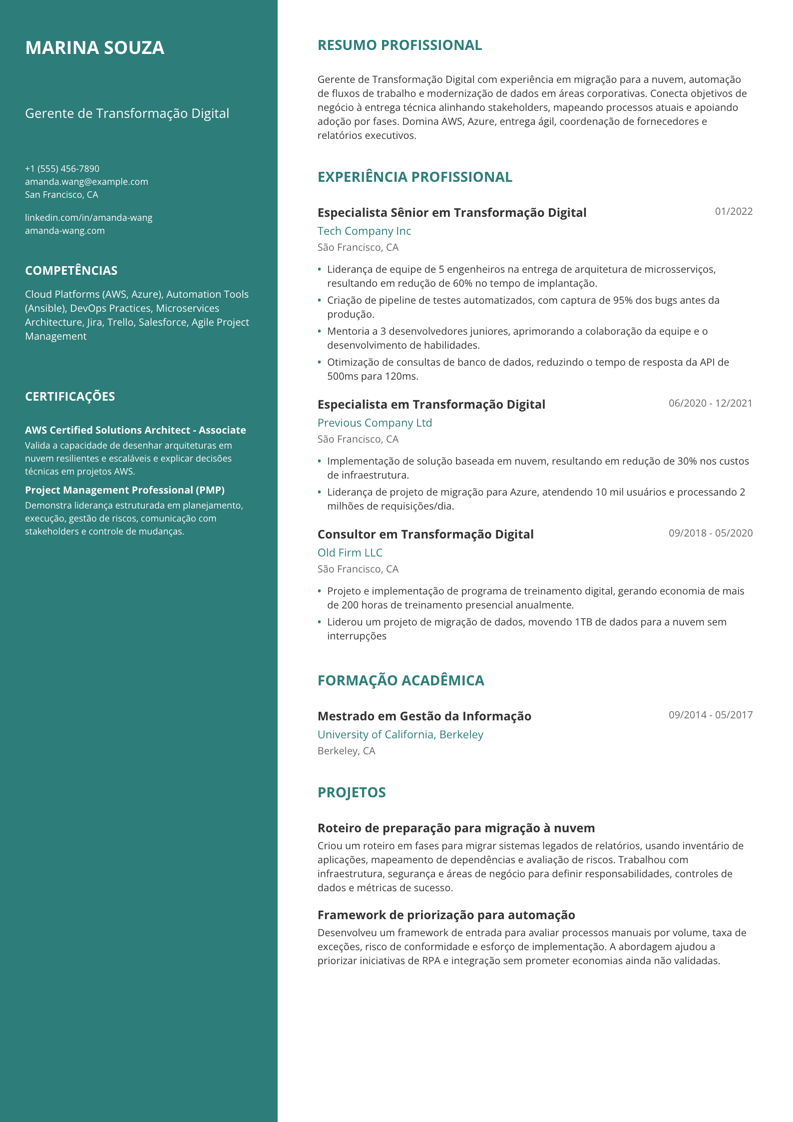 Gerente de Transformação Digital